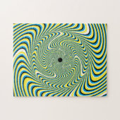 Uitdagend blauw en geel optisch lichtpuzzel legpuzzel (Horizontaal)