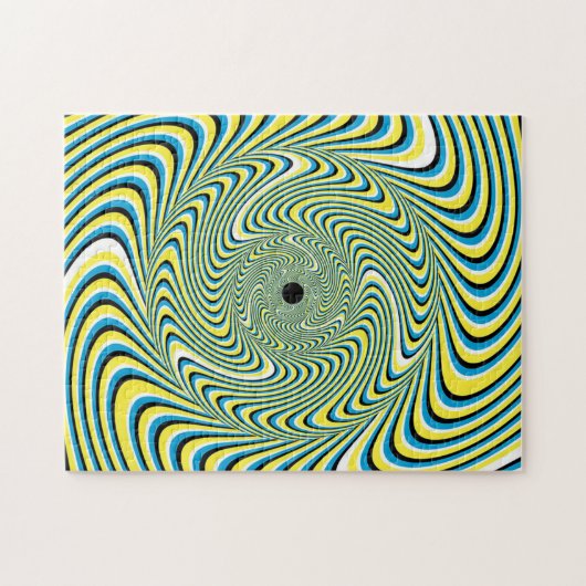 Uitdagend blauw en geel optisch lichtpuzzel legpuzzel (Horizontaal)