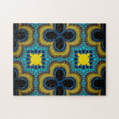 Uitdagende Afrikaanse patroonschaduwen van blauw e Legpuzzel (Horizontaal)