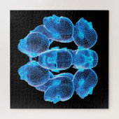 Uitdagende blauwe menselijke hoofden Holografische Legpuzzel (Horizontaal)