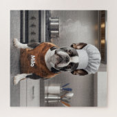 Uitdagende Boston Terrier Gepersonaliseerde Legpuzzel (Horizontaal)