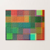 Uitdagende Kleurenblok Kunst Kleurrijke Puzzel (Horizontaal)