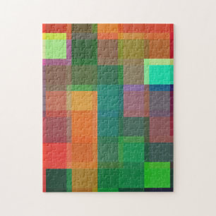 Uitdagende Kleurenblok Kunst Kleurrijke Puzzel