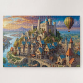 Uitdagende middeleeuwse stad legpuzzel