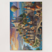 Uitdagende middeleeuwse stad legpuzzel (Verticaal)