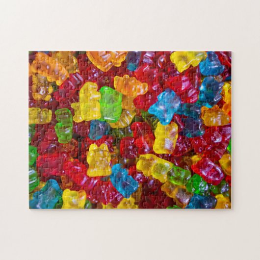 Uitdagende Rainbow Gummy Beer Snoep Foto Legpuzzel (Horizontaal)