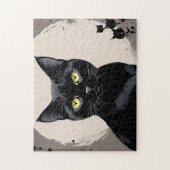 Uitdagende zwarte kat legpuzzel van 252 stukjes (Verticaal)