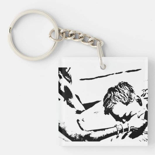 Uitdagers Kunst en Tashi Clear (Midden) Sleutelhanger (Voorkant)