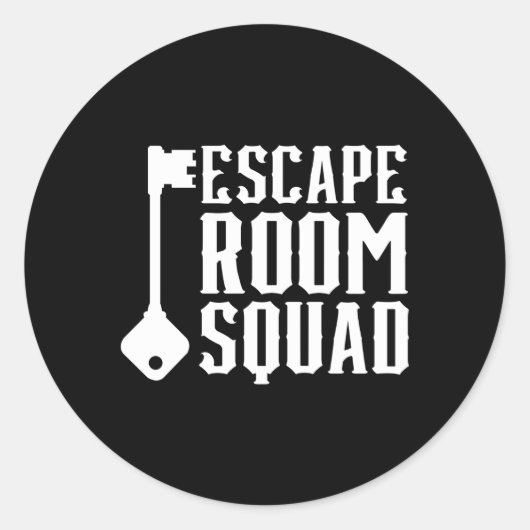 Uitdaging Gamed Locked Escape Room Squad Mystery Ronde Sticker (Voorkant)