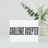 Uitdaging geaccepteerd briefkaart (Staand voorkant)