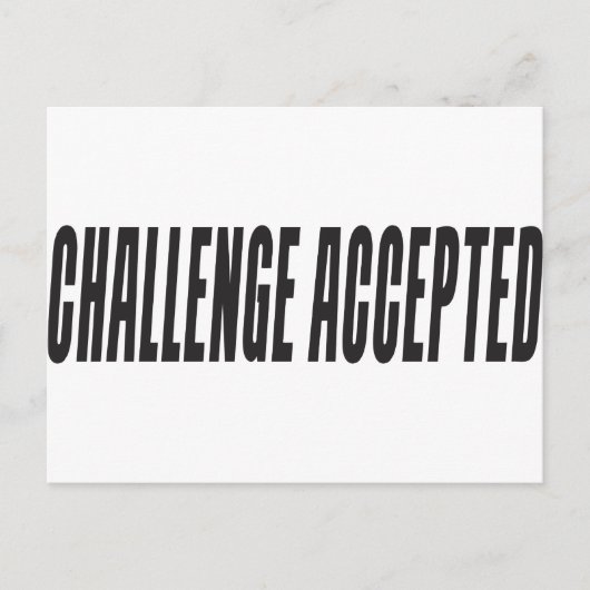 Uitdaging geaccepteerd briefkaart (Voorkant)