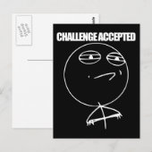 Uitdaging geaccepteerd briefkaart (Voorkant / Achterkant)