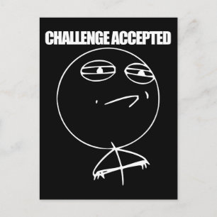 Uitdaging geaccepteerd briefkaart