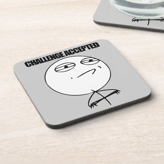 Uitdaging geaccepteerd drankjes onderzetter (Linkerzijde)