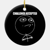 Uitdaging geaccepteerd keramisch ornament (Achterkant)