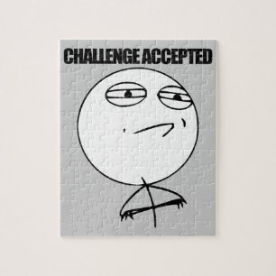 Uitdaging geaccepteerd legpuzzel