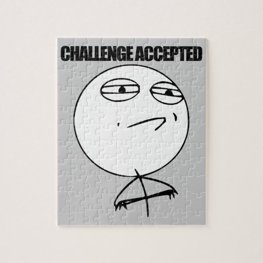 Uitdaging geaccepteerd legpuzzel (Verticaal)