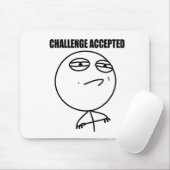 Uitdaging geaccepteerd muismat (Met muis)