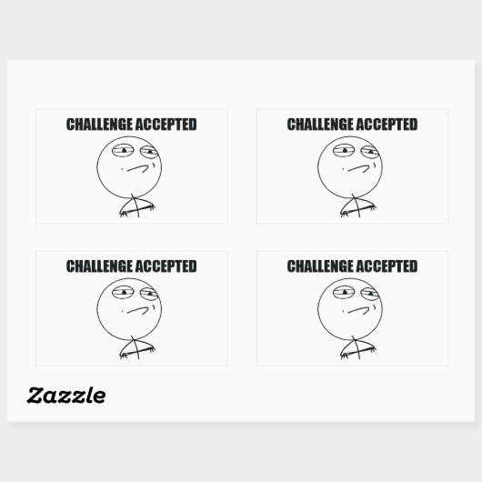 Uitdaging geaccepteerd rechthoekige sticker (Vel)