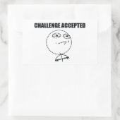 Uitdaging geaccepteerd rechthoekige sticker (Tas)