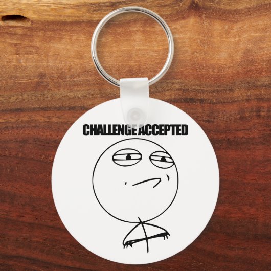 Uitdaging geaccepteerd sleutelhanger (Voorkant)