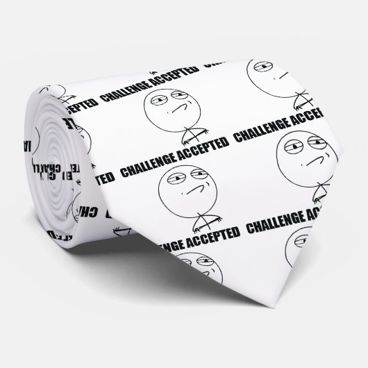 Uitdaging geaccepteerd stropdas (Opgerold)