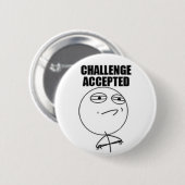 Uitdaging geaccepteerde ronde Button (Voorkant /achterkant)