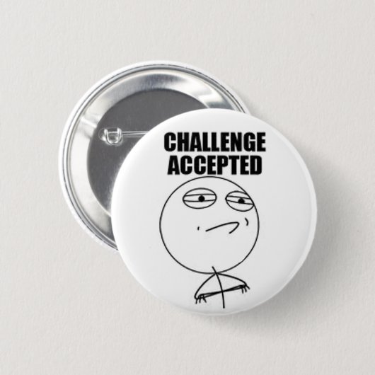 Uitdaging geaccepteerde ronde Button (Voorkant /achterkant)