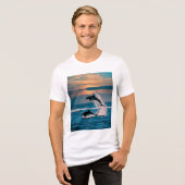 Uitdaging in het Diepblauw Tri-Blend Shirt (Voorkant volledig)