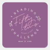 Uitdaging lezen 52 vierkante sticker (Voorkant)