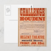 Uitdaging voor het theater van Houdini Briefkaart (Voorkant / Achterkant)