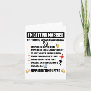 Uitdagingen voor vrijgezellenfeest - Funny Groom C Kaart