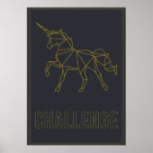 Uitdagingsbevestiging poster origami unicorn horse (Voorkant)