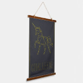 Uitdagingsbevestiging poster origami unicorn horse hangend wandkleed (Gebogen)