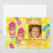 Uitdraaien!  Uitnodiging van teenslippers (Voorkant / Achterkant)