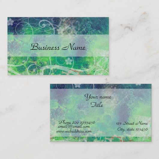 Uitdrukkelijk door ontwerp Abstract groen digitaal Visitekaartje (Voorkant / Achterkant)