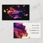 Uitdrukkelijk geborsteld | Zwarte achtergrond Visitekaartje (Voorkant / Achterkant)