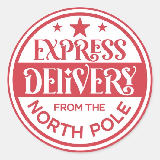 Uitdrukkelijke Levering vanaf Noordpool Ronde Sticker (Voorkant)