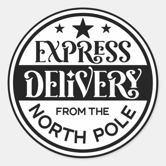 Uitdrukkelijke Levering vanaf Noordpool Ronde Sticker (Voorkant)