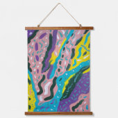Uitdrukkend Abstract schilderen in meerdere kleure Hangend Wandkleed (Voorkant)