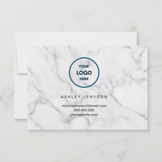 Uitdrukkend dankbaarheid met elegantie: Witte marm Bedankkaart (Achterkant)