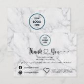 Uitdrukkend dankbaarheid met elegantie: Witte marm Bedankkaart (Voorkant / Achterkant)
