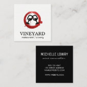 Uitdrukkend geborsteld textiel/wijnglas | Toest Vierkante Visitekaartje (Voorkant / Achterkant)