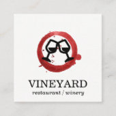 Uitdrukkend geborsteld textiel/wijnglas | Toest Vierkante Visitekaartje (Voorkant)