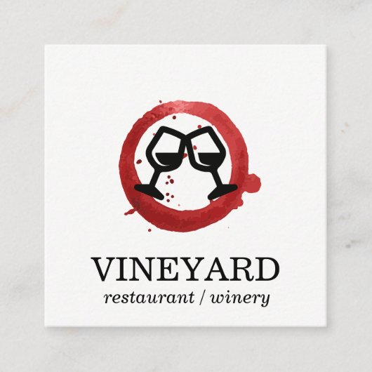 Uitdrukkend geborsteld textiel/wijnglas | Toest Vierkante Visitekaartje (Voorkant)