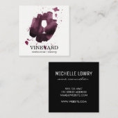 Uitdrukkend geborsteld textiel/wijnglas vierkante visitekaartje (Voorkant / Achterkant)