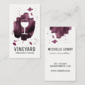 Uitdrukkend geborsteld textiel/wijnglas visitekaartje (Voorkant / Achterkant)