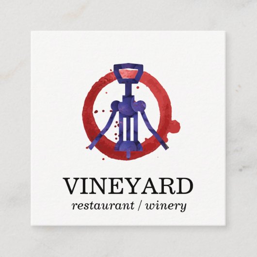 Uitdrukkend geborsteld textiel/wijnopener vierkante visitekaartje (Voorkant)