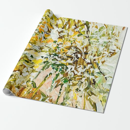 Uitdrukkende in reliëf gemaakte verf op canvas, ge cadeaupapier (Uitgerold)