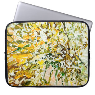 Uitdrukkende in reliëf gemaakte verf op canvas, ge laptop sleeve